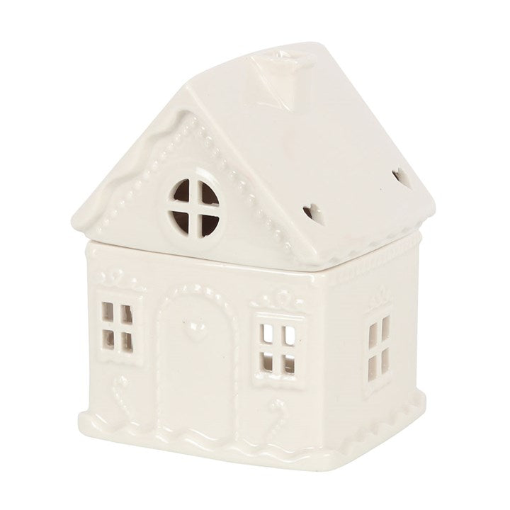 White Gingerbread House Oil Warmer