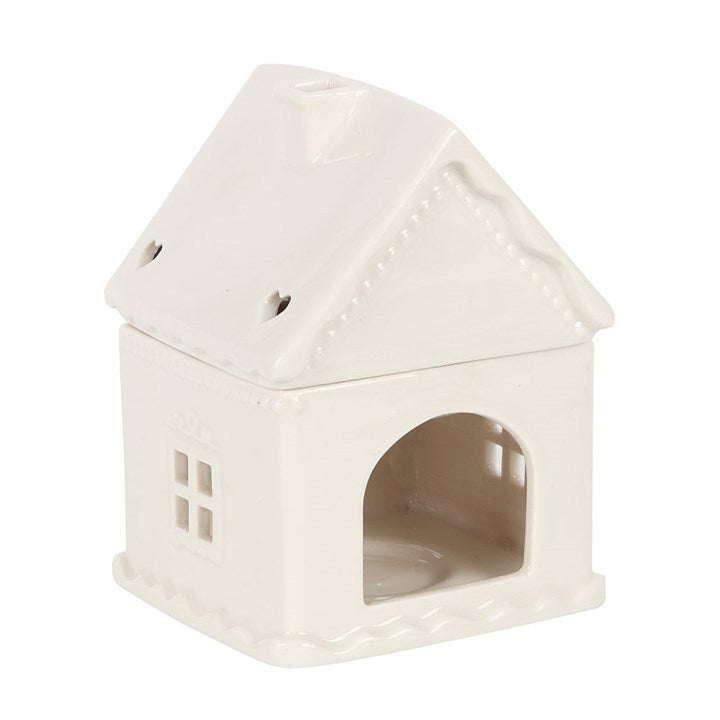 White Gingerbread House Oil Warmer
